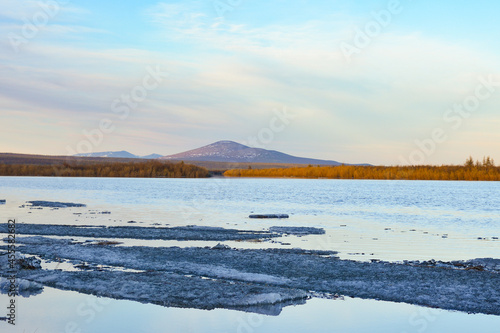 landscape with lake and mountains