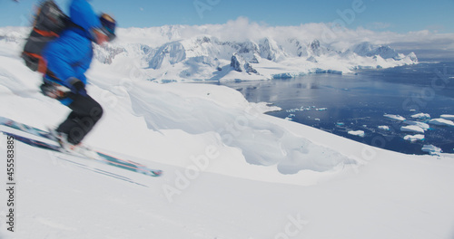 Person skiing on snowy field
