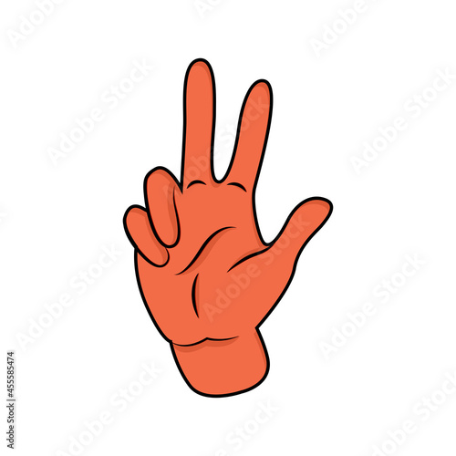 Isolated hand doing sign language Vector illustration