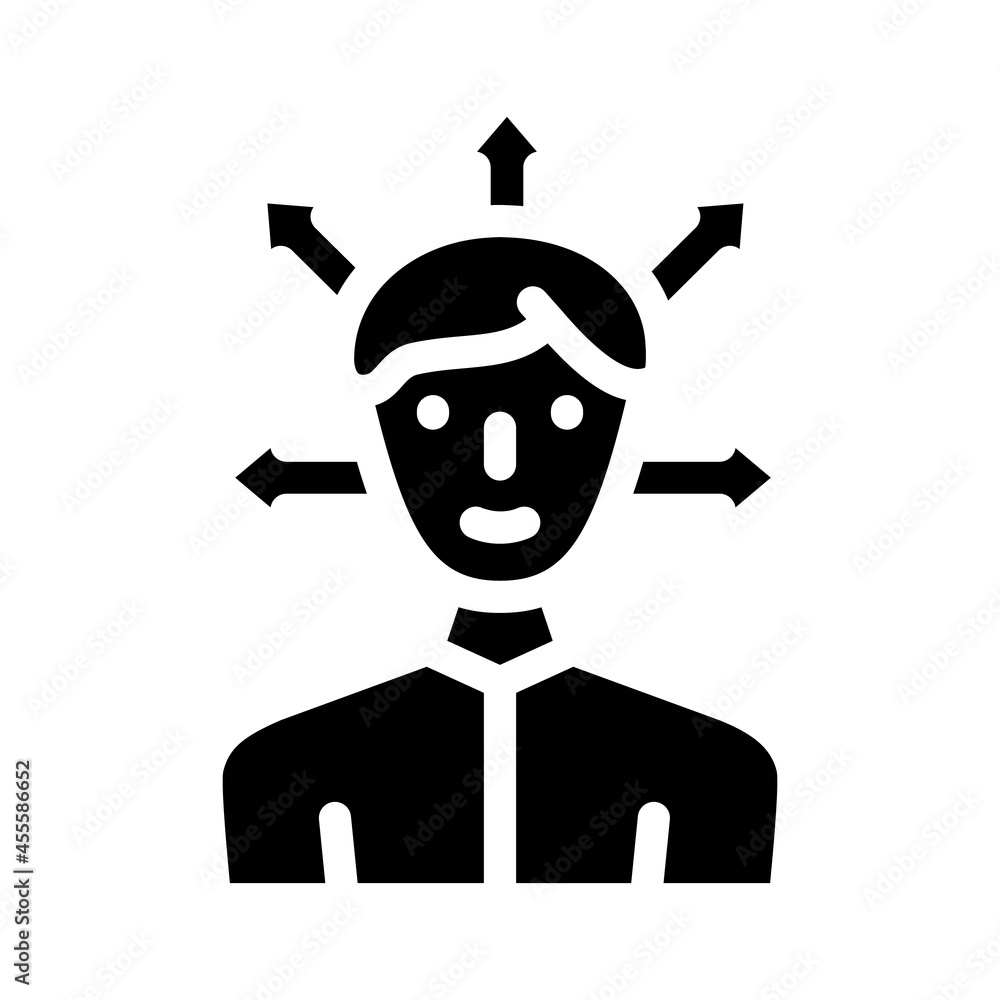 choice of direction man glyph icon vector. choice of direction man sign. isolated contour symbol black illustration choice of direction man glyph icon vector. choice of direction man sign. isolated contour symbol black illustration