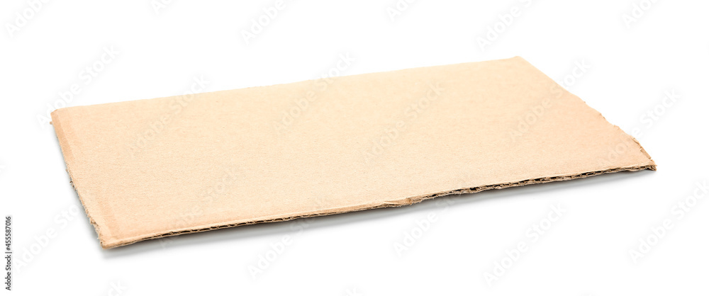 Piece of cardboard on white background Piece of cardboard on white background
