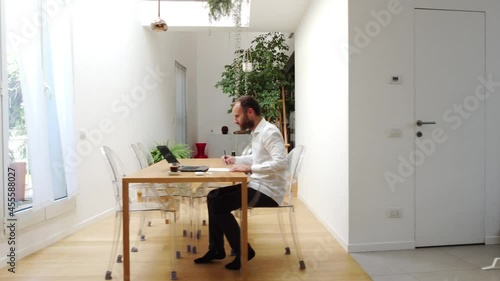 Man doing smart working at home