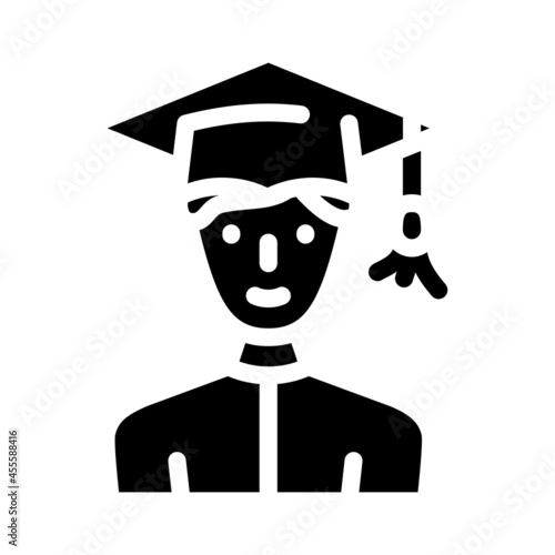 study male glyph icon vector. study male sign. isolated contour symbol black illustration