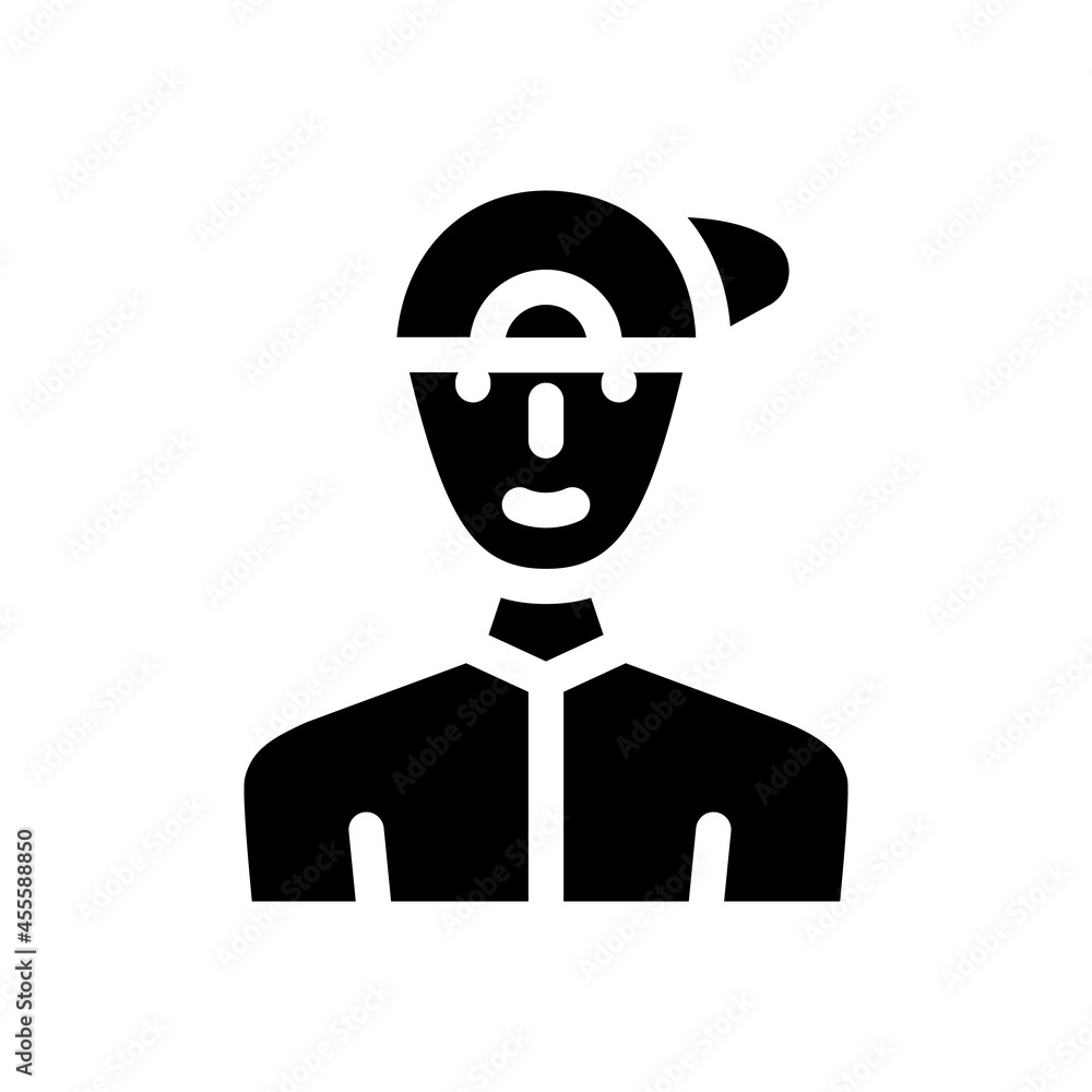childhood teenager man glyph icon vector. childhood teenager man sign. isolated contour symbol black illustration