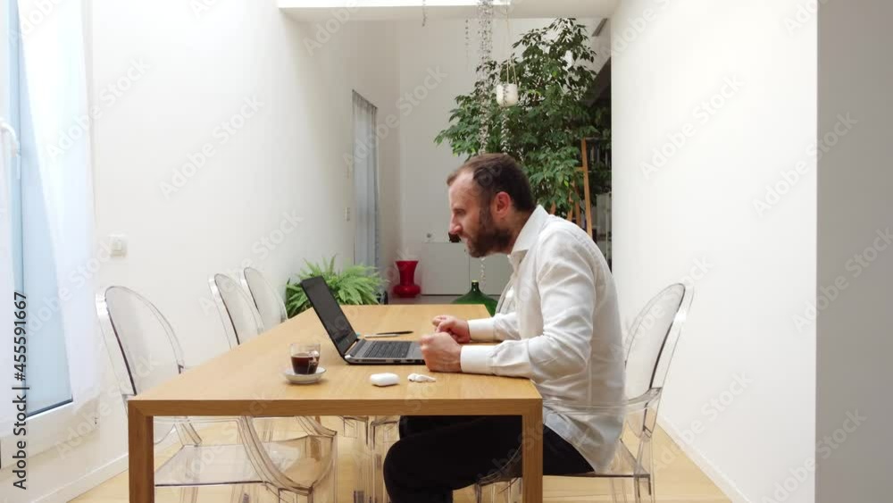 Man doing smart working at home Man doing smart working at home