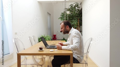 Man doing smart working at home