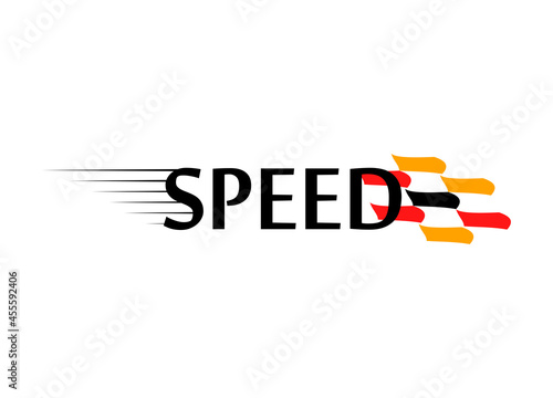 Speed logo isolated on white background. Speed logo for web site, app and logotype design. Creative art concept, vector illustration