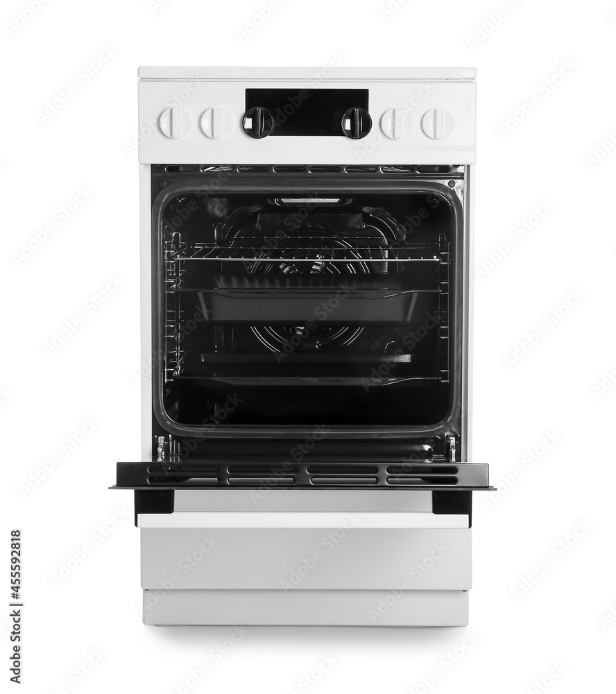 Fototapeta premium Modern electric oven on white background