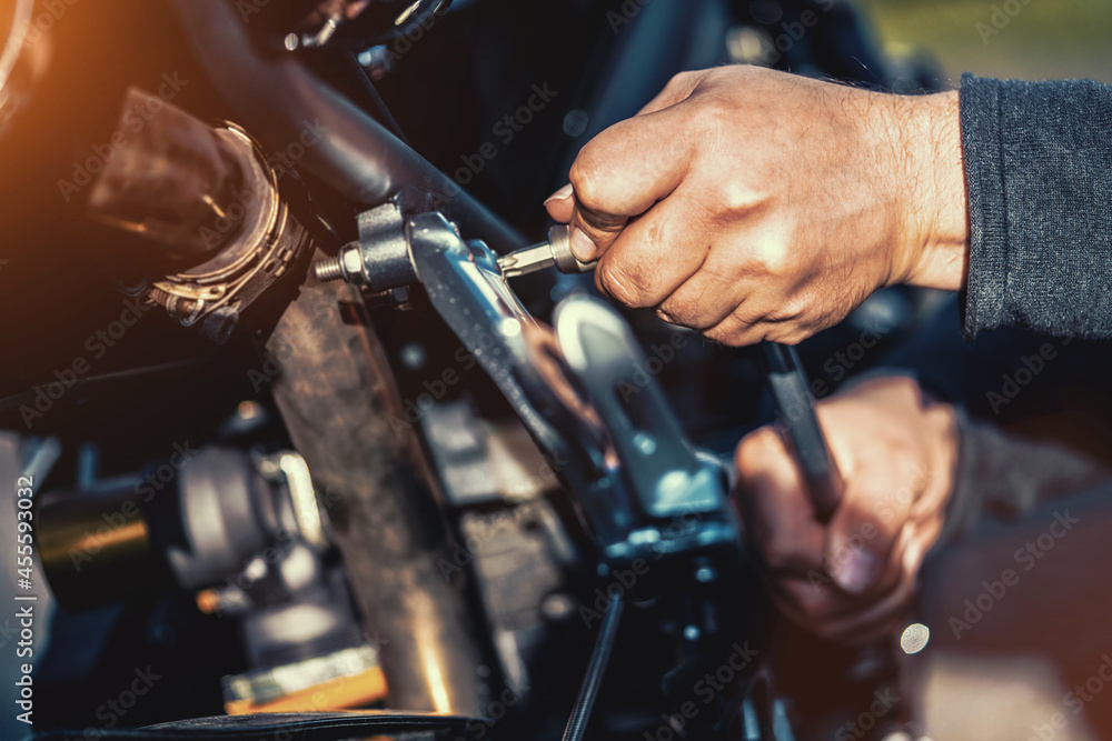 Mechanic working in garage. Repair service. Mechanic working in garage. Repair service.