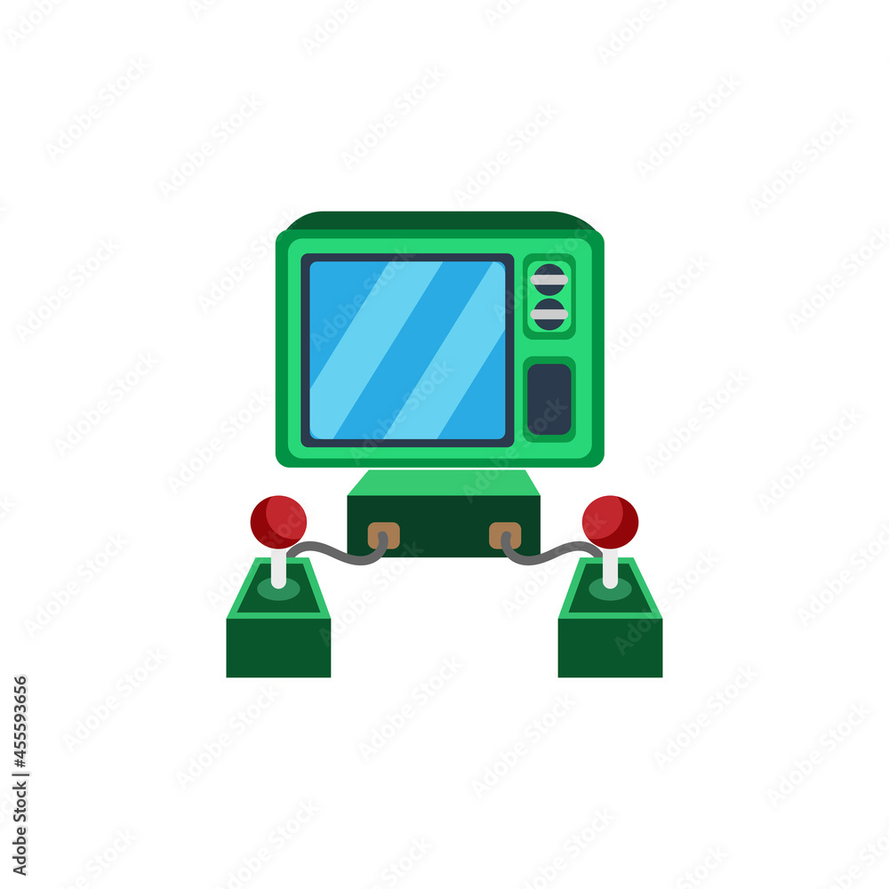 Isolated arcade with an incorporated joystick and screen Vector Isolated arcade with an incorporated joystick and screen Vector