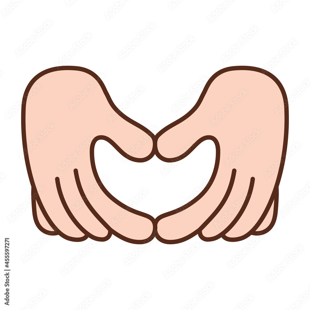 Isolated hand doing sign language Vector illustration