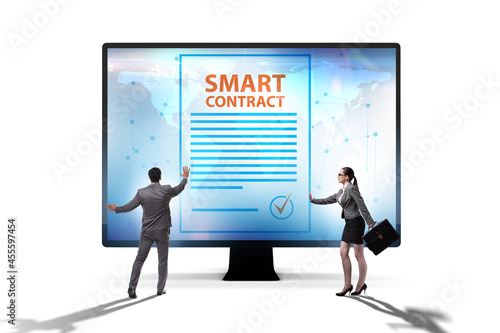 Smart contracts as illustration of blockchain technology © Elnur