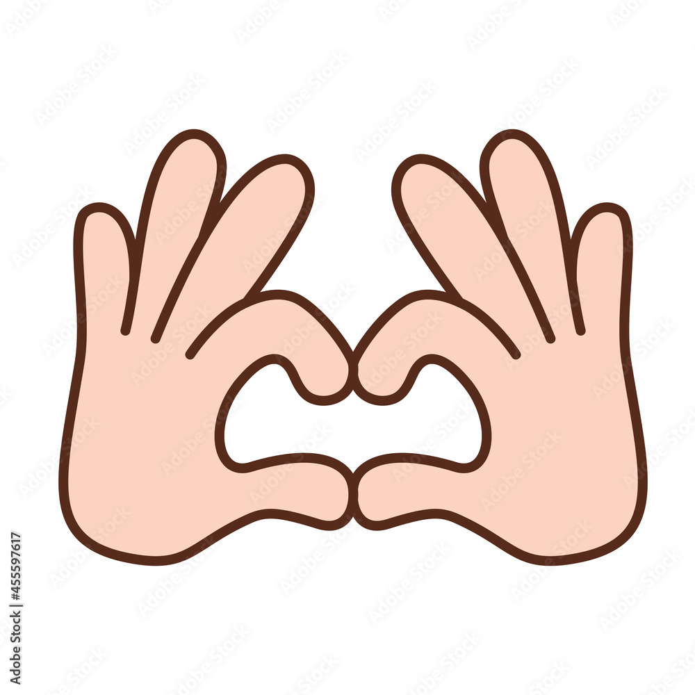 Obraz premium Isolated hand doing sign language Vector illustration