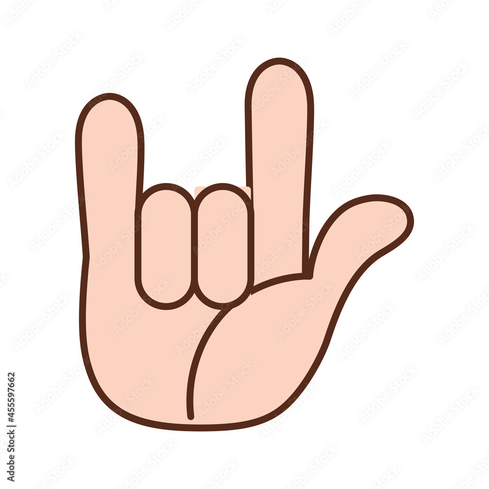 Obraz premium Isolated hand doing sign language Vector illustration