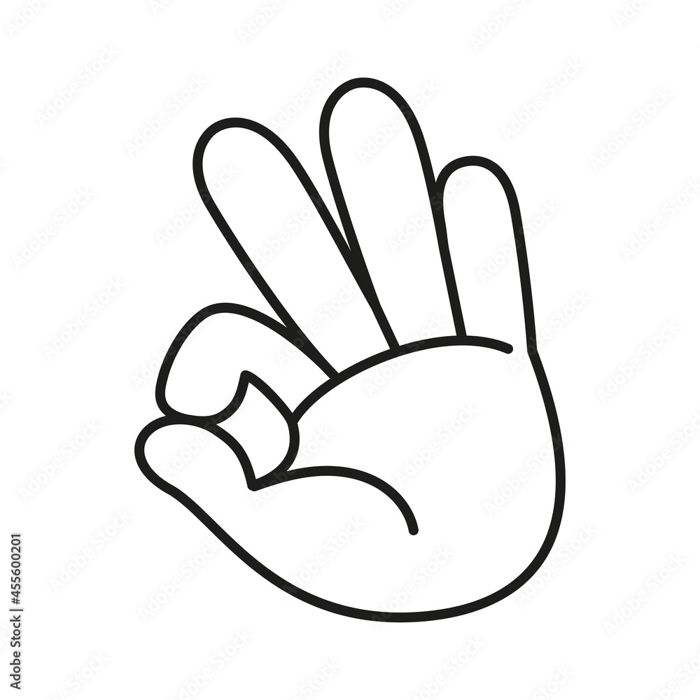 Fototapeta premium Isolated hand doing sign language Vector illustration