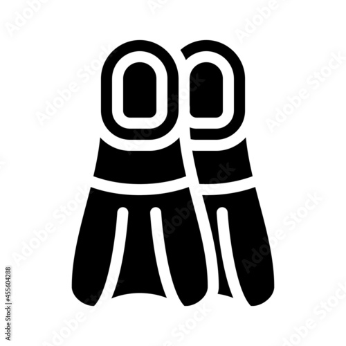 flippers for swimming glyph icon vector. flippers for swimming sign. isolated contour symbol black illustration