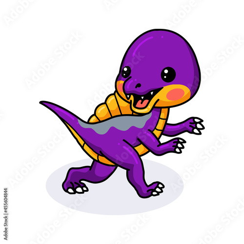 Cute purple little dinosaur cartoon