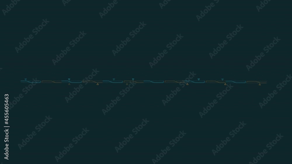 Animated HUD infographic element line of thin geometric fragments. Animated HUD infographic element line of thin geometric fragments.
