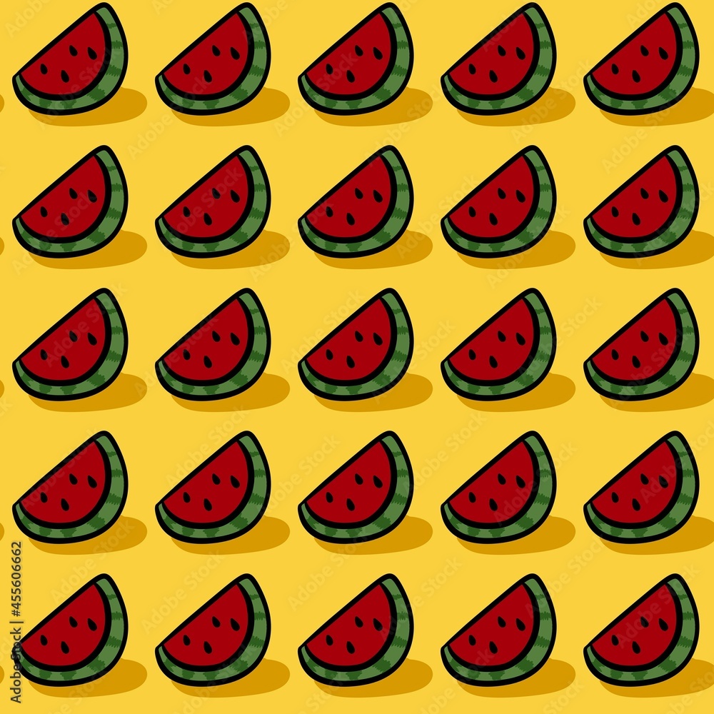 seamless pattern of cute watermelon cartoon seamless pattern of cute watermelon cartoon