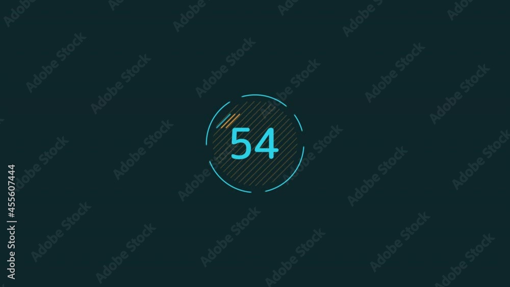 Animated HUD infographic element circle with number. Animated HUD infographic element circle with number.
