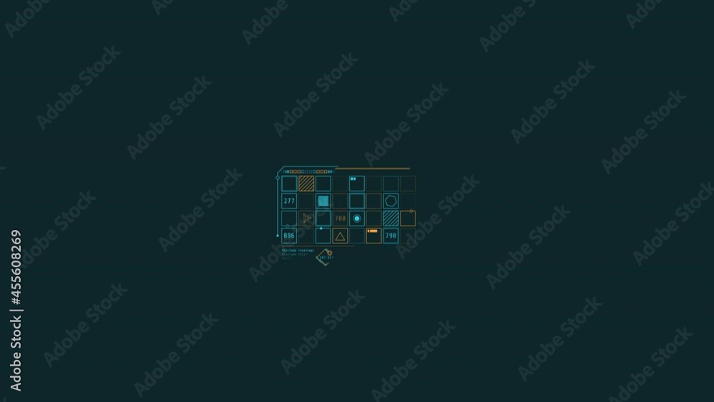 Animated HUD infographic element virtual table of data. Animated HUD infographic element virtual table of data.