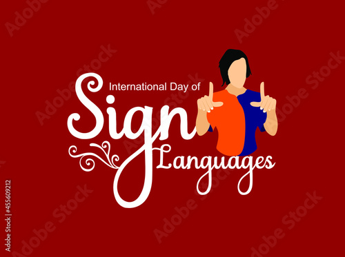 International Day of Sign Languages. Sign language banner and poster design for social media and print media.