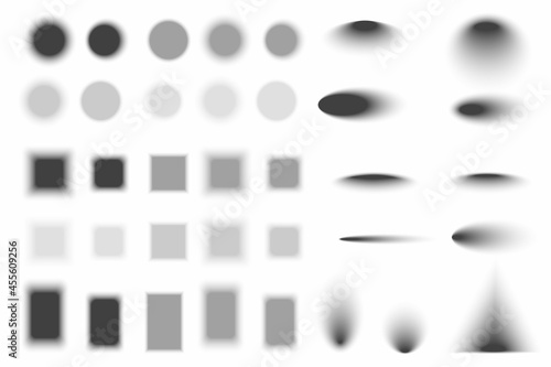 A lot of realistic geometric figure transparent grey with shadow effects. Line art. Vector illustration. Stock image.