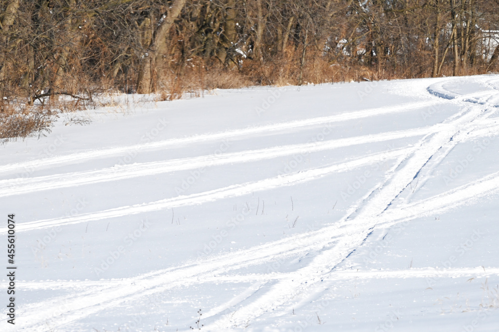 Obraz premium Snowmobile Tracks