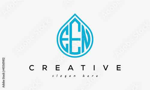 Water drop letter EEN logo initial template vector