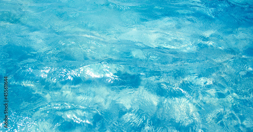 blue and white pool water