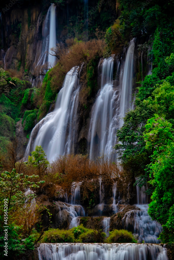 Tee lor su waterfall in Thailand at the tropical forest , Umphang District, Tak Province, Thailand
