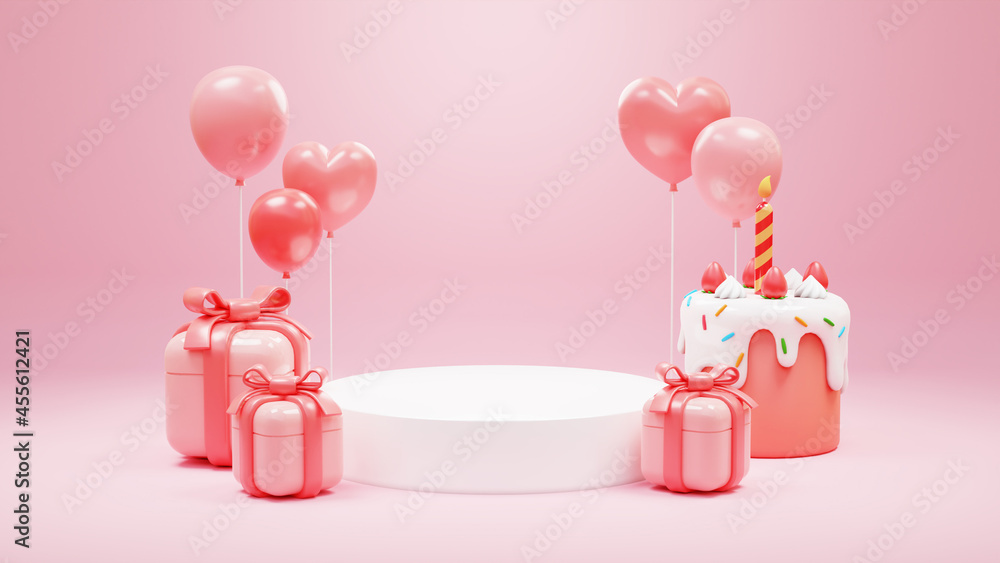 Fototapeta premium Birthday celebration display podium