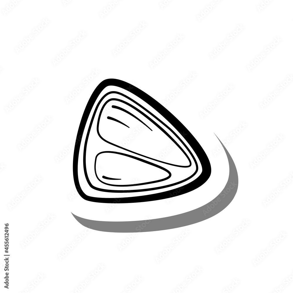 Orange slice line, Doodle on white silhouette and gray shadow. Hand drawn cartoon style. Vector illustration for decorate, coloring and any design. Orange slice line, Doodle on white silhouette and gray shadow. Hand drawn cartoon style. Vector illustration for decorate, coloring and any design.