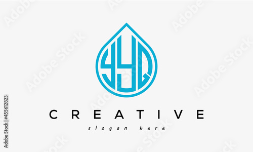 Water drop letter YYQ logo initial template vector