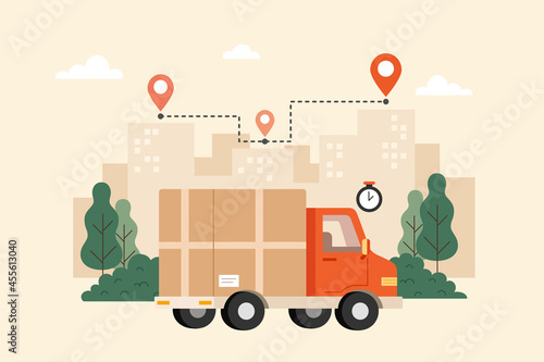 Courier delivery truck