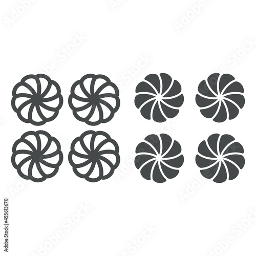 Butter buns line and solid icon, asian food concept, japanese milk bread rolls vector sign on white background, outline style icon for mobile concept and web design. Vector graphics.