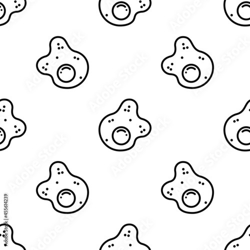 Fried Egg Icon Seamless Pattern, Egg Half Fried Omelet