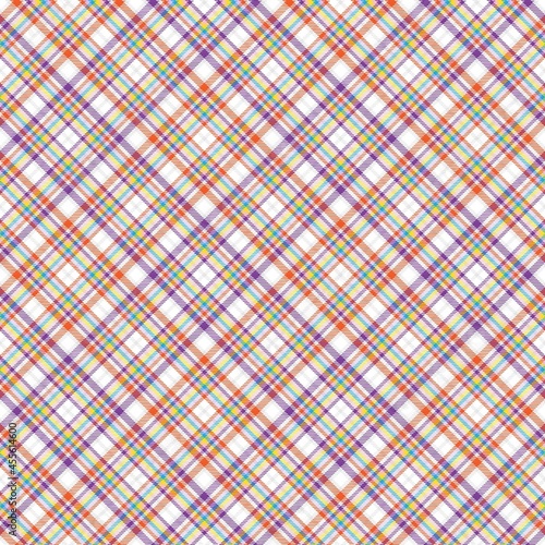 Rainbow Pastel Diagonal Plaid Tartan textured Seamless Pattern Design