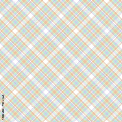 Rainbow Pastel Diagonal Plaid Tartan textured Seamless Pattern Design