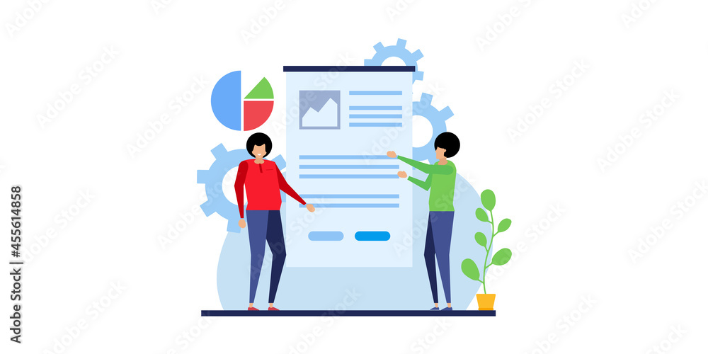 Vector illustration of the office concept business people in the flat style. E-commerce and team work business concept. online courses, distance studying, self education, digital library. Vector illustration of the office concept business people in the flat style. E-commerce and team work business concept. online courses, distance studying, self education, digital library.