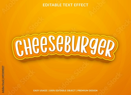 cheeseburger text effect editable template use for business logo and brand