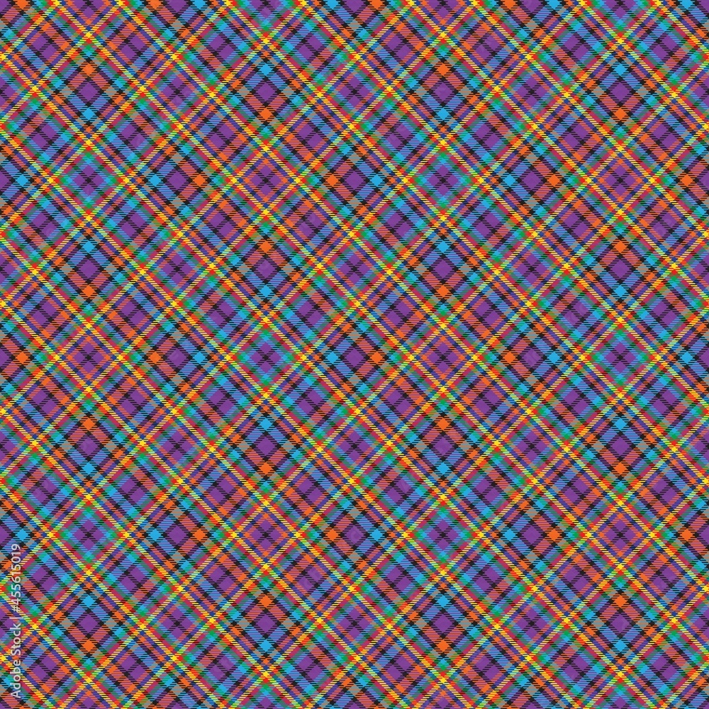 Rainbow Diagonal Plaid Tartan textured Seamless Pattern Design Rainbow Diagonal Plaid Tartan textured Seamless Pattern Design