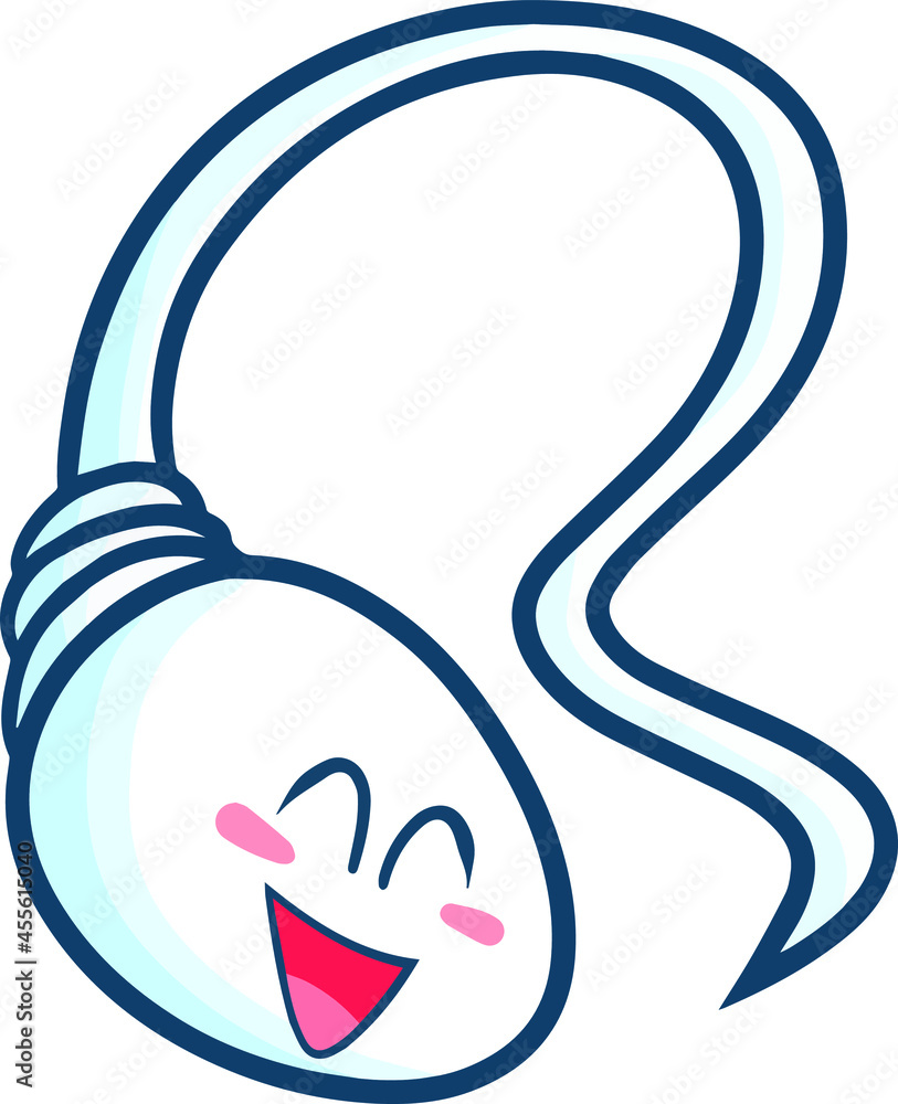 Funny laughing sperm character in cartoon style Funny laughing sperm character in cartoon style