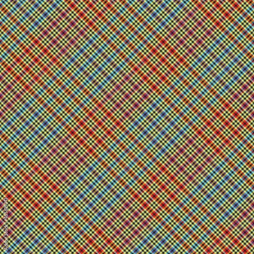 Rainbow Diagonal Plaid Tartan textured Seamless Pattern Design