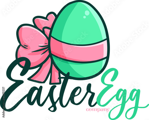 Cute and funny logo for easter egg store or company