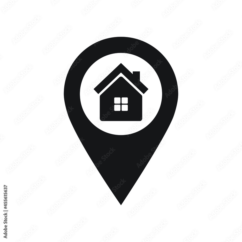 Map point house icon design vector illustration Map point house icon design vector illustration