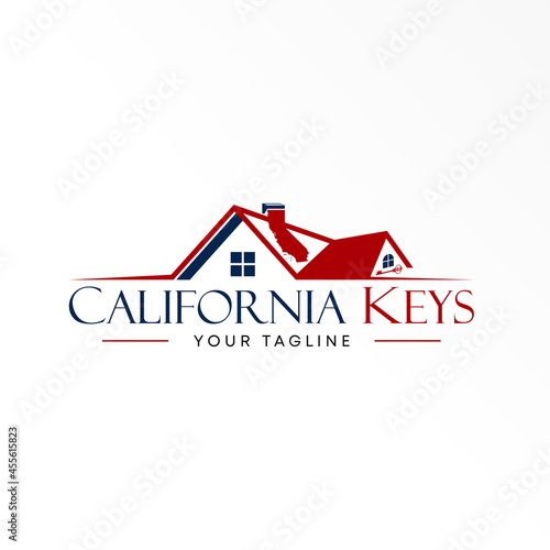 Simple Roof house, Windows, chimney, chicago map image graphic icon logo design abstract concept vector stock. Can be used as a symbol related to property.