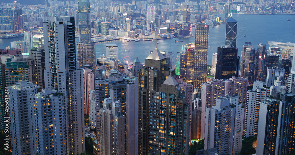 Hong Kong city in the evening Hong Kong city in the evening