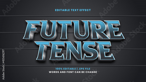 Future tense editable text effect in modern 3d style