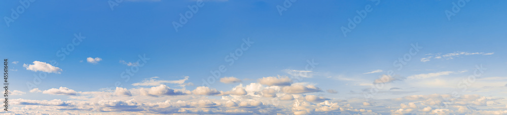 Fototapeta premium Beautiful light sky panorama. Clouds at the evening sky.